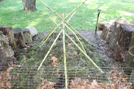 Sunflower stalks, or reedy stems from perennials make good interior highways for air, water and things that creep and crawl.
