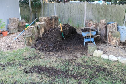 My pile yields a prodigious amount of compost to spread wholesale across the lawn and garden beds.